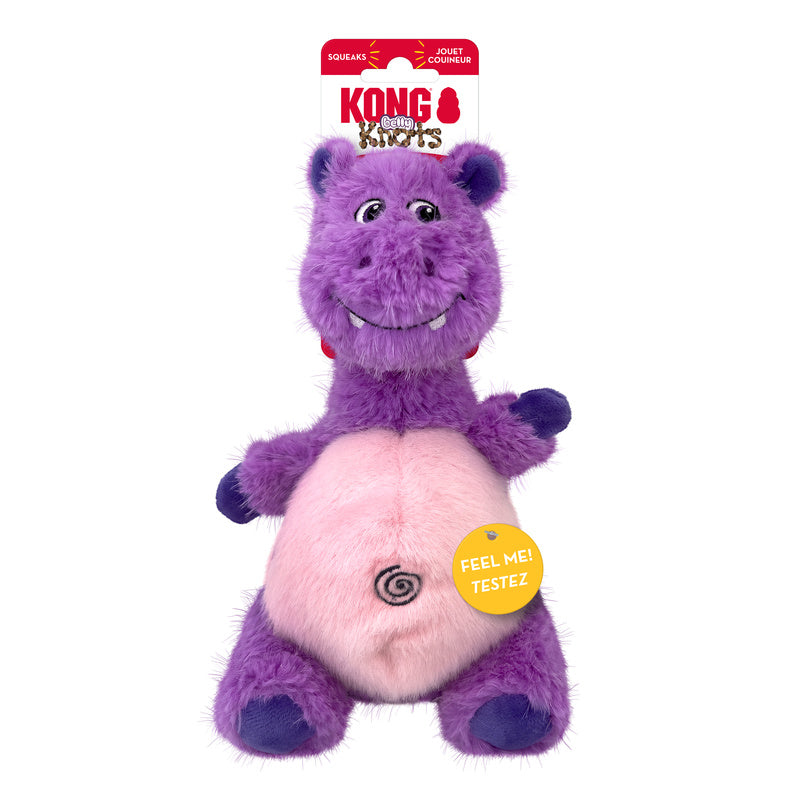 Kong Knots Belly Hippo – Pelucia com Corda para Cachorro