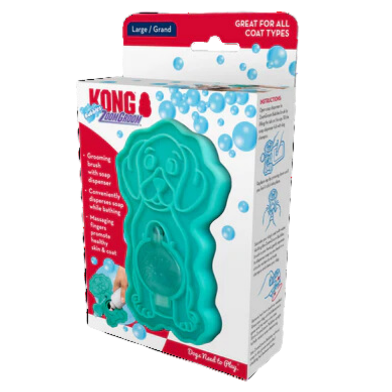 Kong ZoomGroom Bubbles Escova Dispenser de sabão