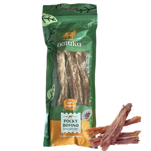 Mordedor Natural Pocky Bovino Natuka Para Cães e Gatos