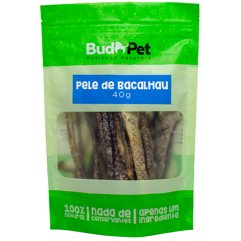 Petisco Natural Pele de Bacalhau para Cães Budo Pet