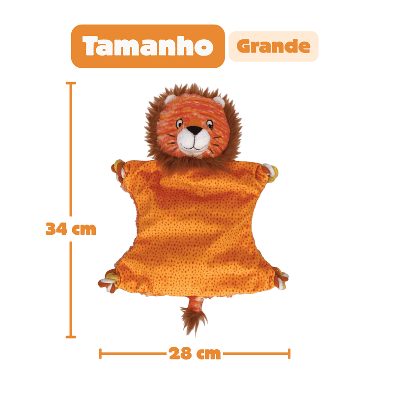 Pelucia para Cachorro Kong Flatz Knotz Leão - New York Pets