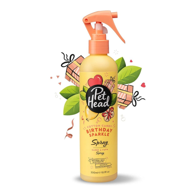 Pet Head Birthday Sparkle Dog Deodorizer – Spray Desodorizante para Cães – Aroma de Algodão Doce - New York Pets