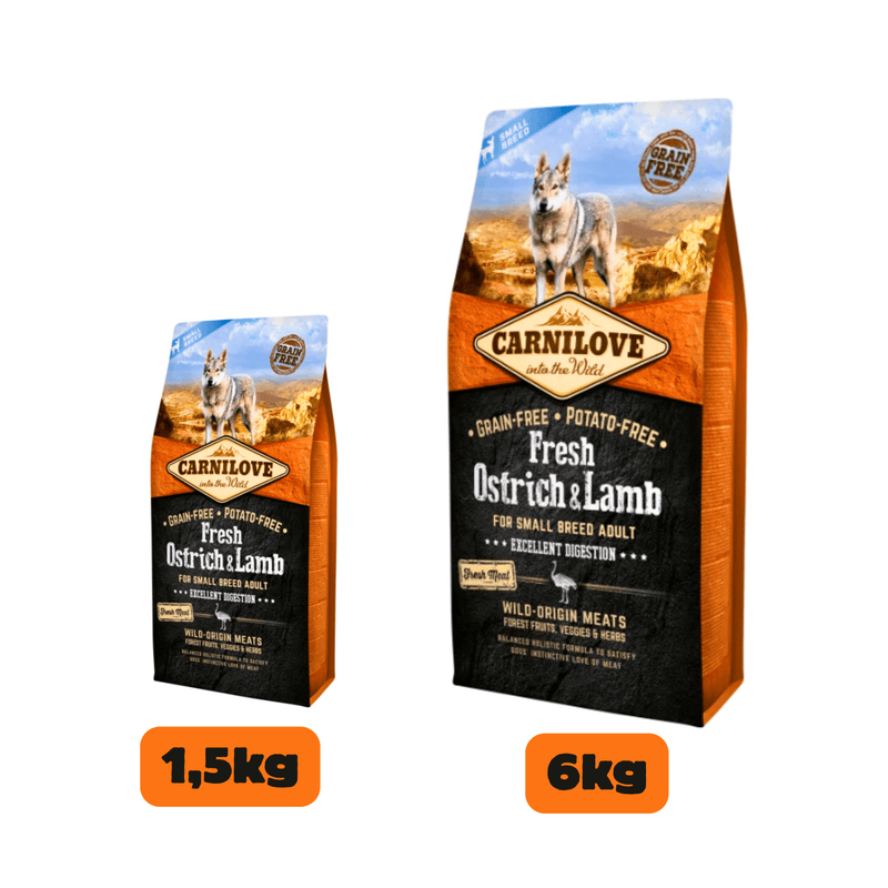 Ração Carnilove Fresh Avestruz & Cordeiro – Cães Pequenos - New York Pets