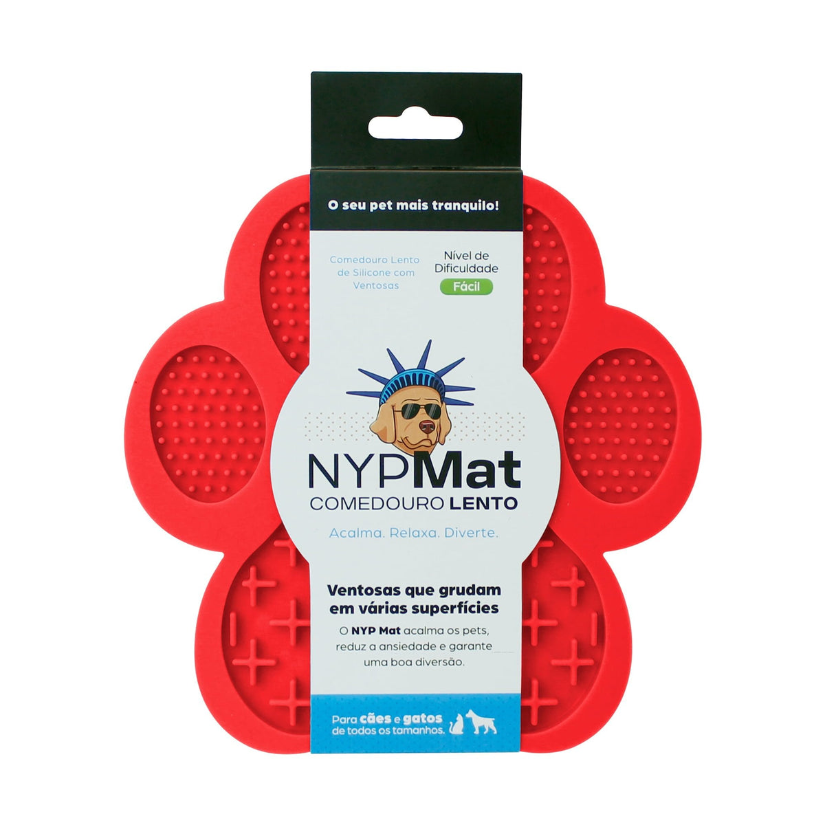 Tapete de lamber NYPets Patinha com Ventosas para cães e gatos